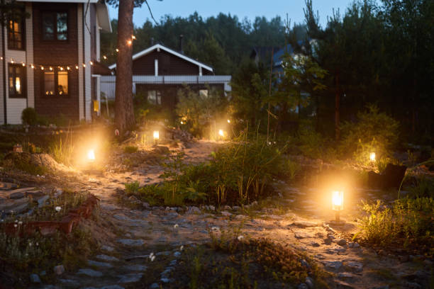 istock An Enchanting Evening Landscape Featuring a Beautifully Illuminated Pathway for All to Enjoy 2189581265