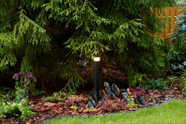 istock Experience Elegant Garden Lighting at Dusk in a Beautiful and Lush Landscape Setting 2189581533