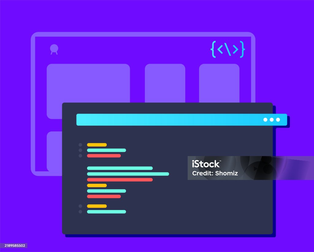 Programming Code Application Window Stock Illustration - Download Image ...
