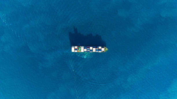 istock Aerial top view container ship runing have wave in blue sea. 2189586968