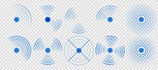 istock Wi-Fi Signal Light Effect: Neon Blue Rings for Wireless Internet Connection and Digital Monitoring 2189587370