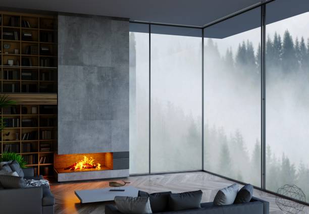 istock Interior of a modern luxury mountain villa 2189588994