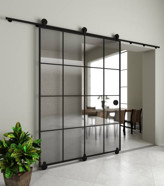 istock Modern sliding glass door in the room 2189590588