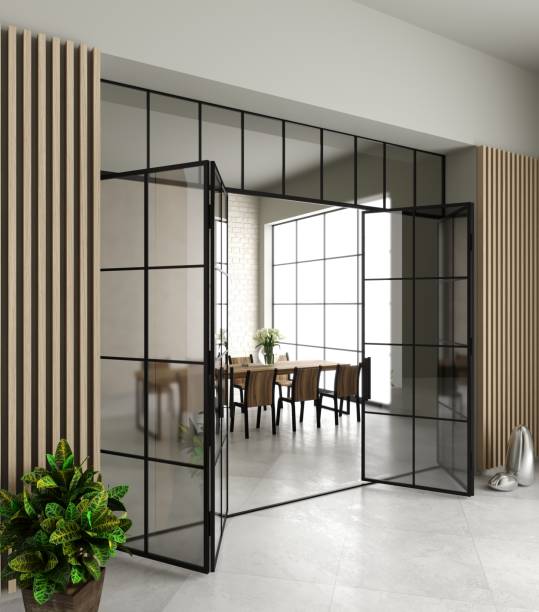 istock Modern sliding glass door in the room 2189590612