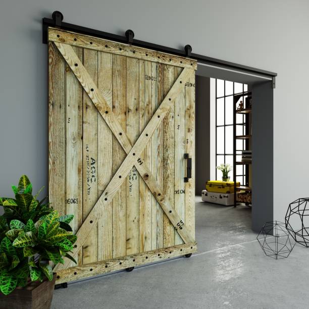 istock Barn Sliding Wooden Door in Loft Room 2189590624
