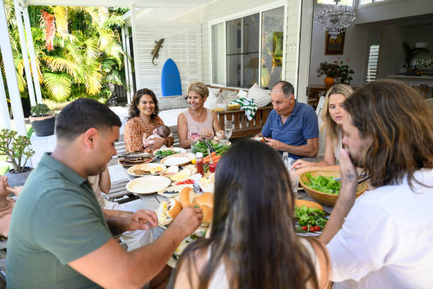 istock Multi-generation family reunion and outdoor feast 2189594244