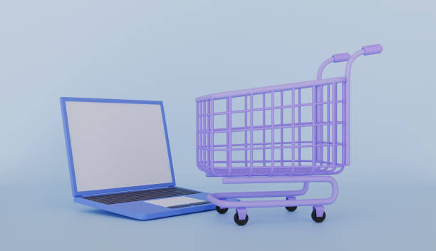 istock Laptop with shopping cart, online shopping and e-commerce, Web or mobile application e-commerce 2189595427