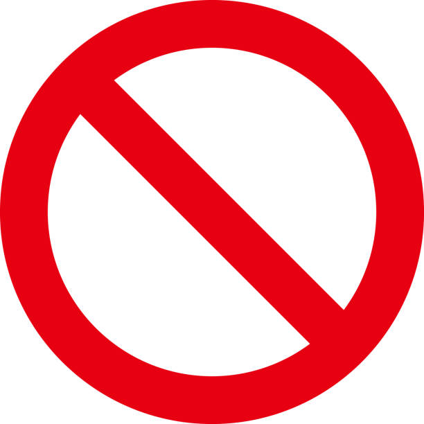 istock Sign forbidden. Icon symbol ban. Red circle sign stop entry ang slash line isolated on transparent background. Mark prohibited. 2189598135