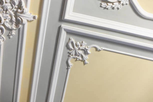istock Luxury interior design elements. Classic ceiling moulding, vintage style 2189600999
