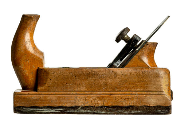istock Old wooden hand plane tool isolated on white background 2189602494
