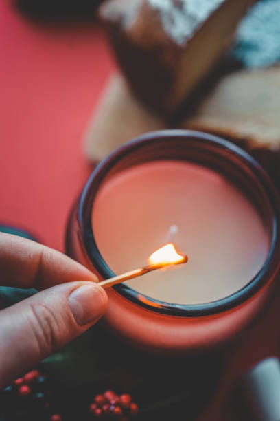 istock Light a candle in a Christmas interior, cozy mood 2189612523
