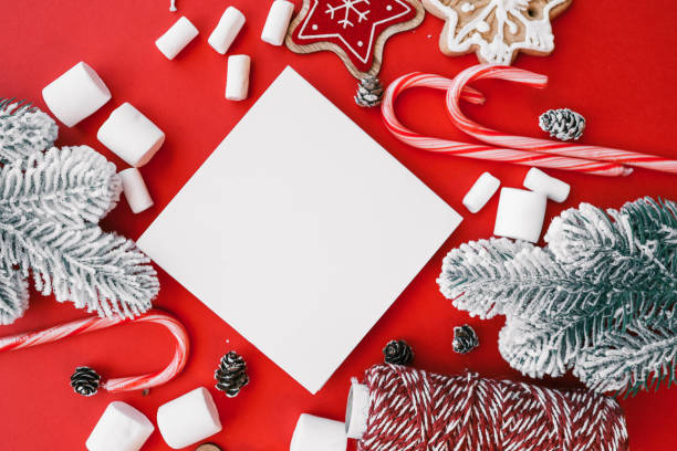 istock This elegant Christmas card mockup features a blank white card 2189613689