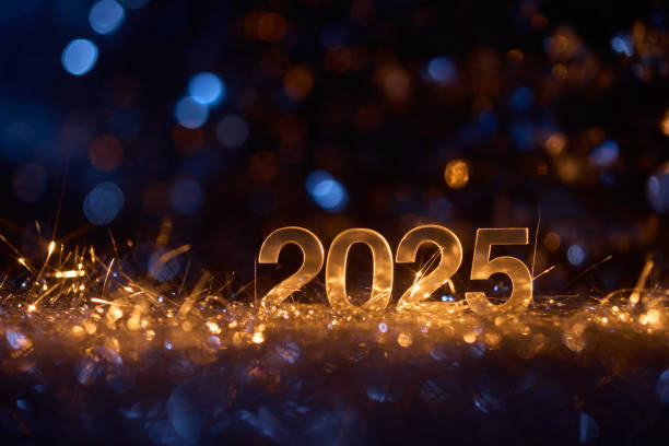 istock 2025 New Year celebration concept with glowing decorations and sparkling bokeh lights in festive colors. 2189619190
