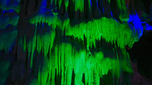 Stalactite, karst cave, karst landform, China, Asia.