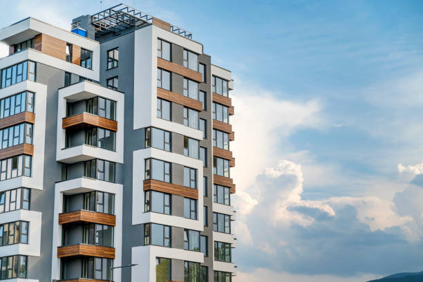 istock Modern apartment building  on a sky background 2189623331