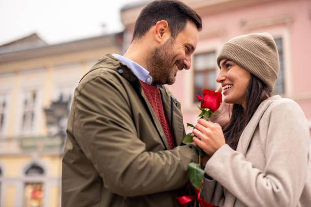 istock Joyful Caucasian Couple Shares Romantic Moment Strolling 2189634202