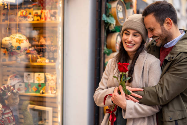 istock Joyful Caucasian Couple Enjoying Window Shopping 2189634477