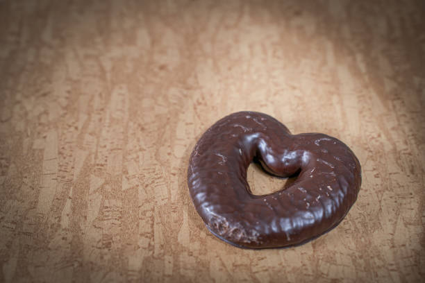 Sweet chocolate hearts on the plate.