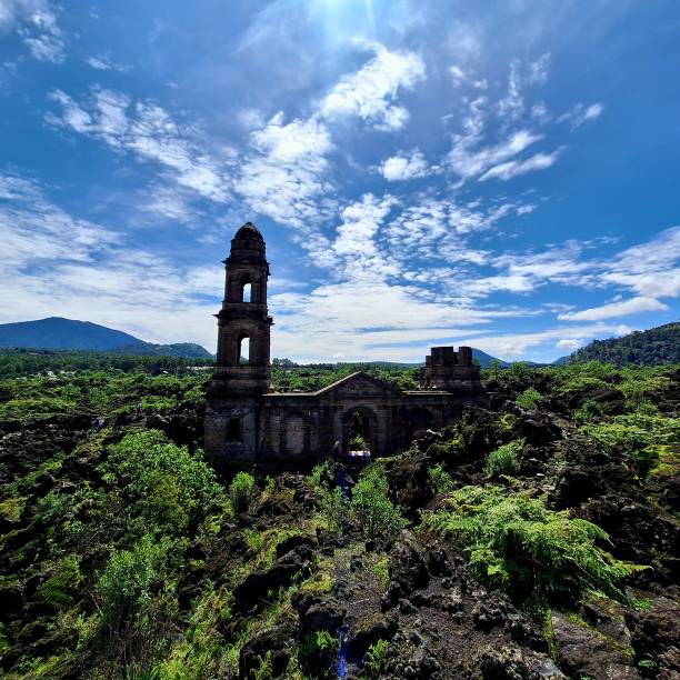 istock Buried Church in Paricutin 2189653523