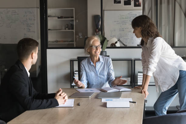 istock Group of diverse members gather together attend seminar or training 2189658135