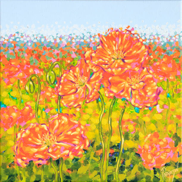 istock Field of Poppies Impressionist Acrylic Painting 2189665299