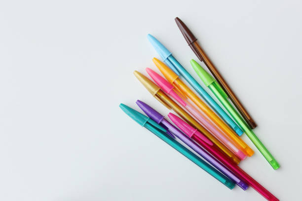 Color stationery, school supplies, art lesson, creativity concept.