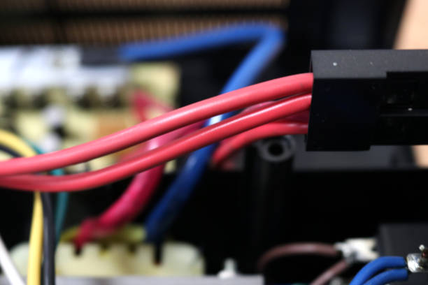 istock A series of cables in an electronic network, attached to the PCB 2189682707