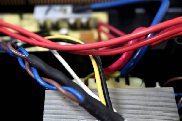 istock A series of cables in an electronic network, attached to the PCB 2189682717