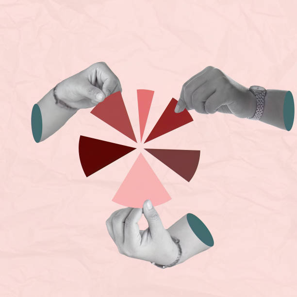 istock Collaborative collage of hands crafting color segments, symbolizing teamwork 2189683202