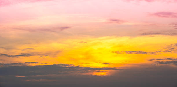 Sunset Sky  on the beach with Twilight in the Evening as the colors of Sunset Horizon scene