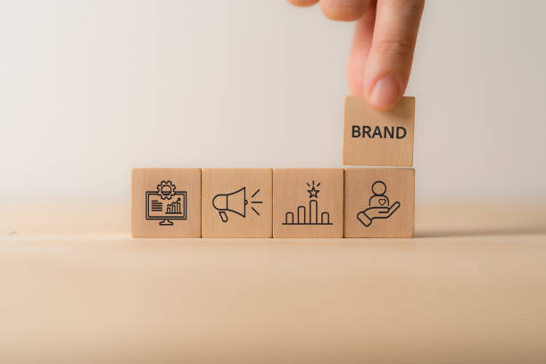 Branding, brand excellence concept. Creating, developing and maintaining a brand's identity and market reputation. Strategic planning, positioning and communication to establish a strong brand image.