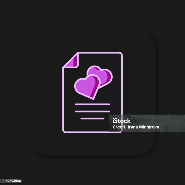 Gefüllte Gliederung Ehevertragssymbol Isoliert Auf Schwarzem Hintergrund Heiratsurkunde Flach Gefüllter Umrissstil Mit Schatten Vektor Stock Vektor Art und mehr Bilder von Abmachung