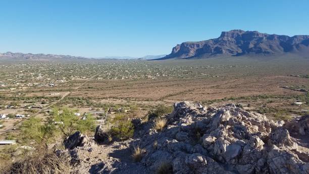 istock View of the Superstition Mountains from Silly Mountain in Apache Junction, AZ 2189699781