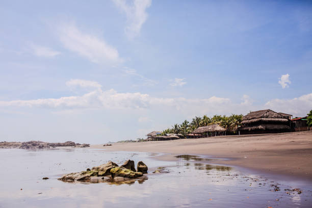 Calm, empty beach at Poneloya, in Nicaragua.