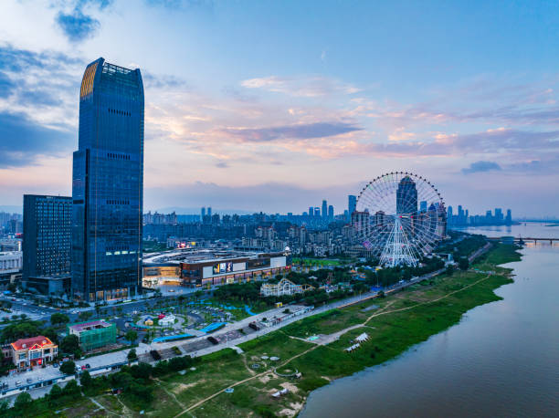 Modern city office building landscape