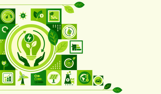 istock Renewable, green energy, energy efficiency and save energy web banner with icons. Eco house, Sustainable industrial factory. Energy efficient rating class, Green Building for Sustainable Development. 2189719026
