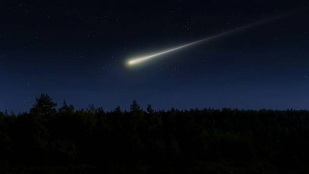 istock Meteor trail in the sky, night landscape. 2189723177
