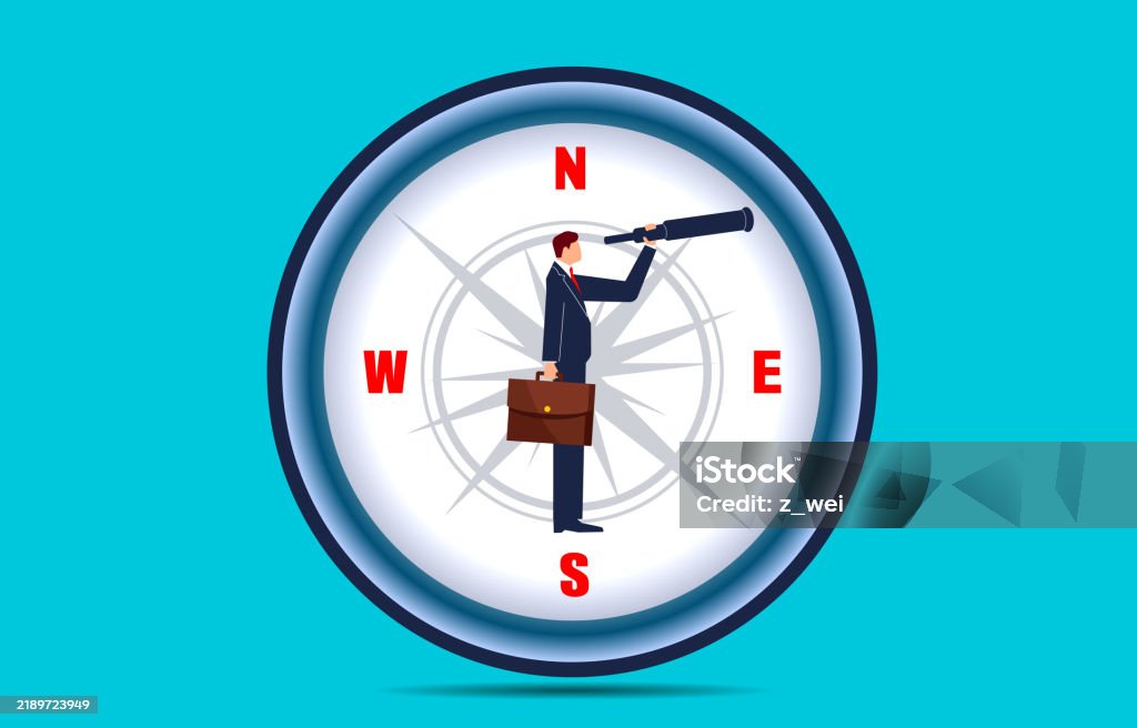 View Into The Distance Compass Looking For Direction Or Opportunity Looking For The Right Path Or The ...