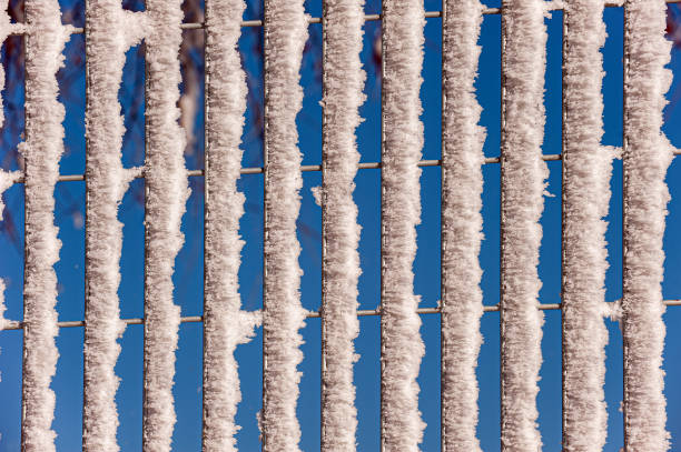 Accumulated snow texture on wire fence