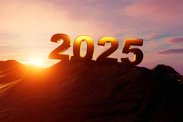 istock A mountain with the number twenty-five written in gold letters on it 2189733347
