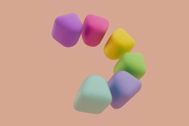 istock A colorful row of cubes arranged in a spiral 2189733417