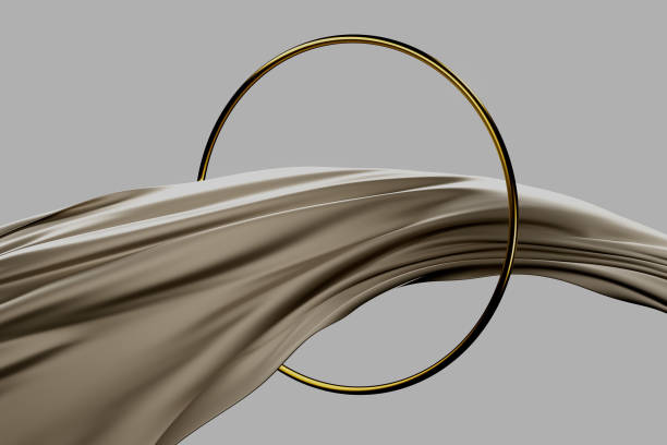 istock A gold circle is drawn on a piece of fabric 2189733461