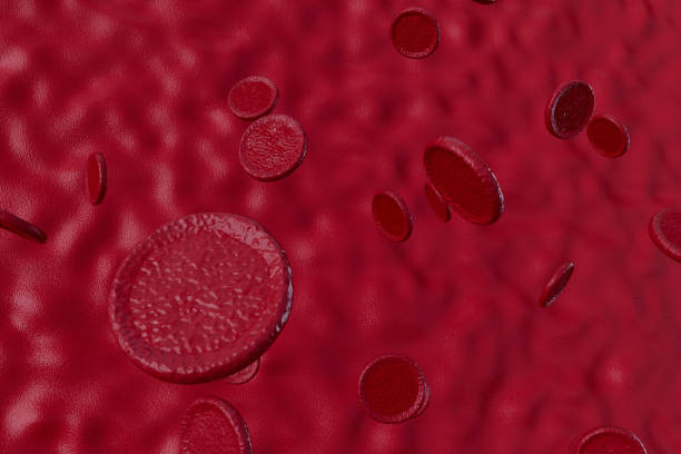 istock A close up of red blood cells on a red background 2189733713