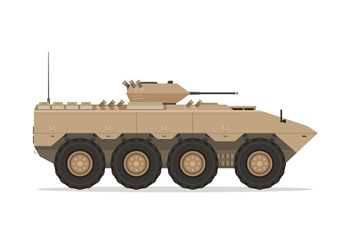 Command Apc Vector Armored Personnel Carrier Vector Element Flat Style Illustration Side ...