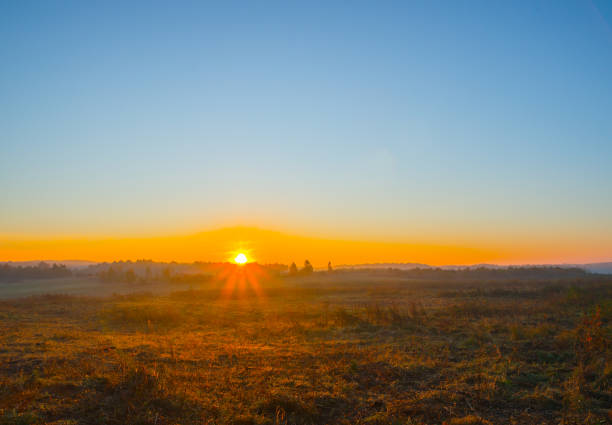 Sunrise and Autumn Landscape