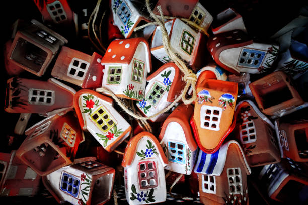 Made of Ceramic Handmade Small House Toys