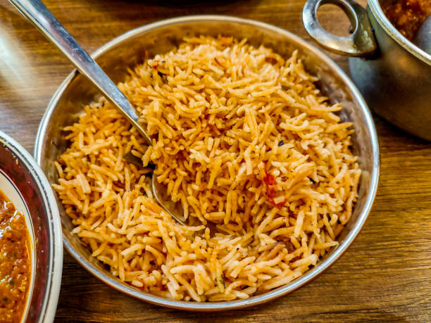 istock Traditional indian basmati rice dish serving at glasgow scotland england UK 2189752248