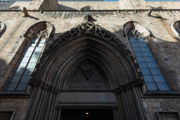 istock Ancient Gothic Church with Arches in Barcelona, Spain 2189753128