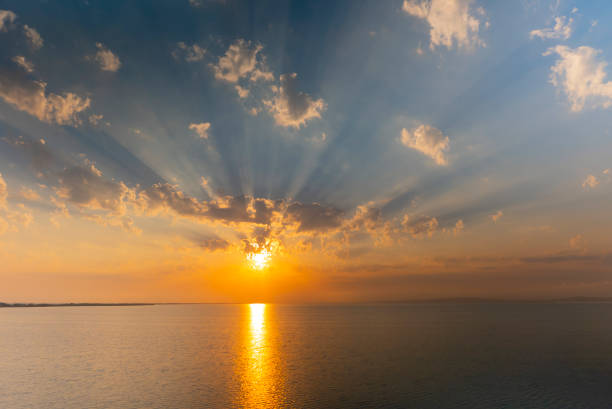 Sunset on the black sea, estuary