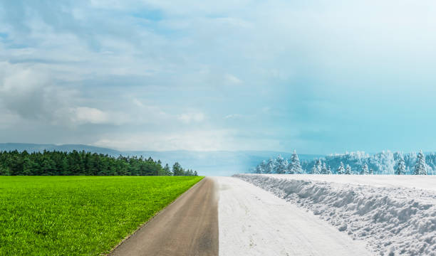 istock Change of season from summer to winter 2189763075